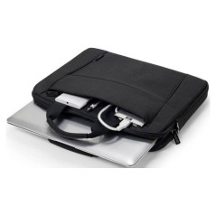 DICOTA Eco Slim Case 12.5" – Stylish & Durable Metal 300D RPET Polyester Bag in Black